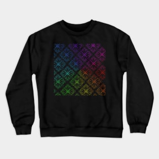 Rainbow Ombre Gradient Heart Mandala Pattern Crewneck Sweatshirt